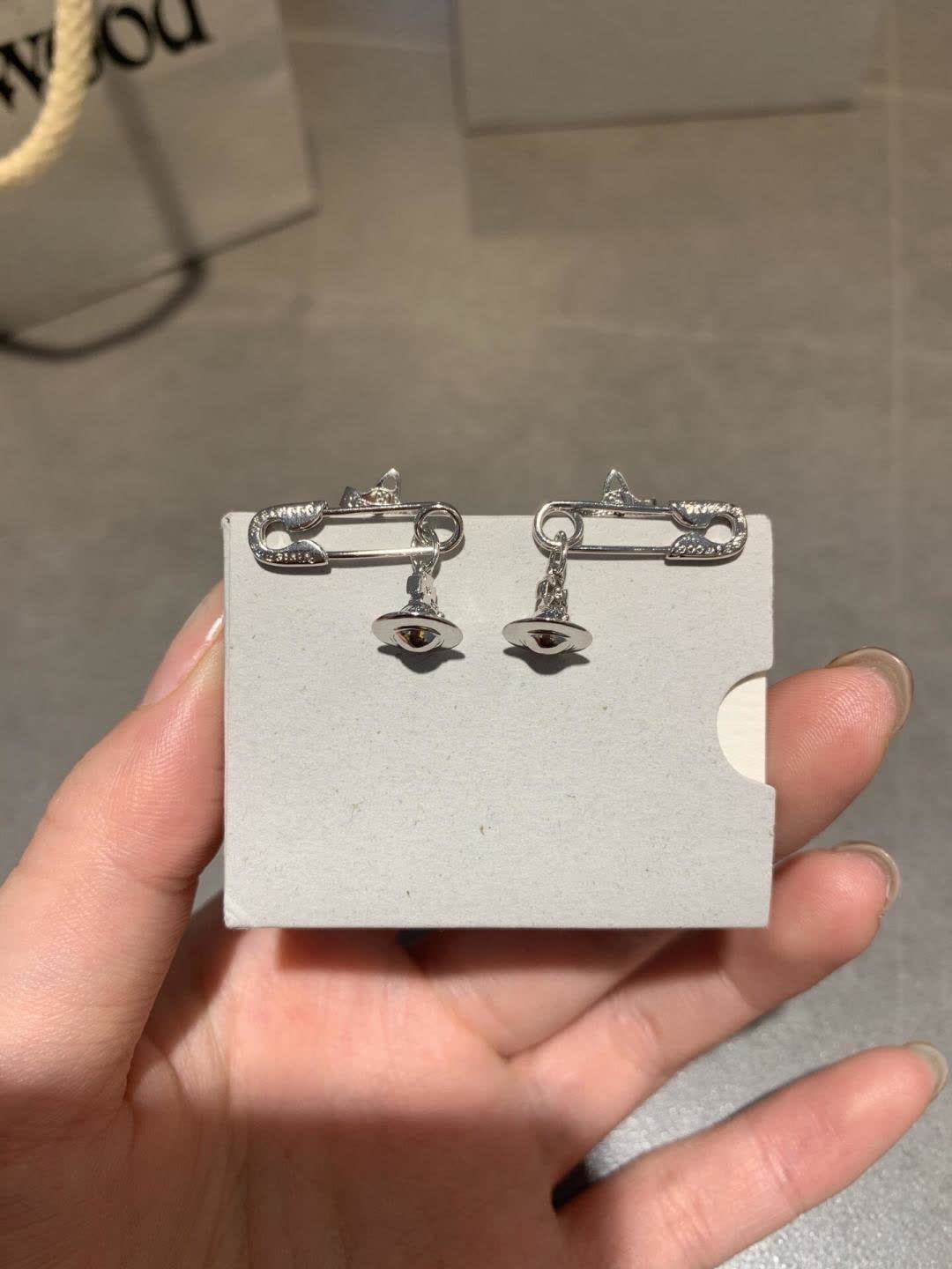 Vivienne Westwood Silver Safety Pin Earrings